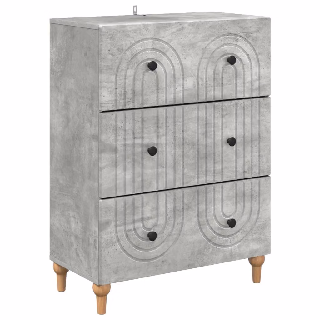 Mobile con Cassetti Moderno vidaXL Grigio Cemento L: 66 cm, P: 34,5 cm, H: 90 cm – 2