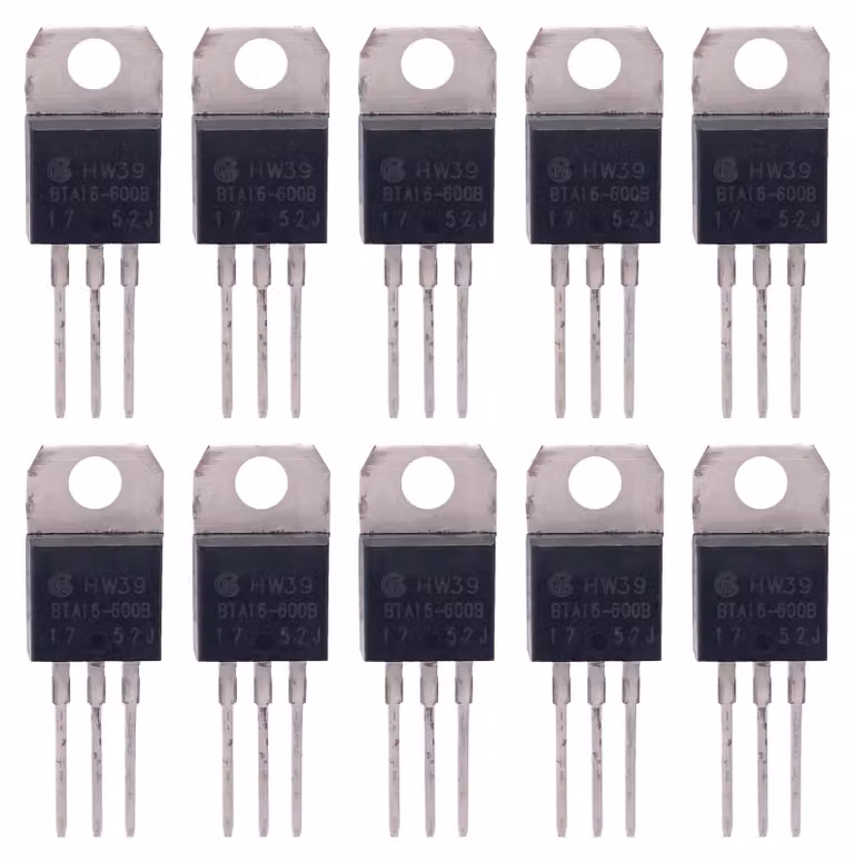 Triac BTA16-600B, 16A, 600V, con dissipatore TO-220, confezione da 10 pezzi
