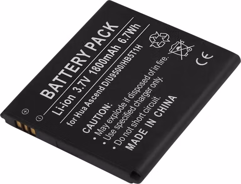 Avizar, Batteria per smartphone Huawei Ascend D Quad XL Li-Ion 3.7V 1800mAh 6.7Wh, Nero
