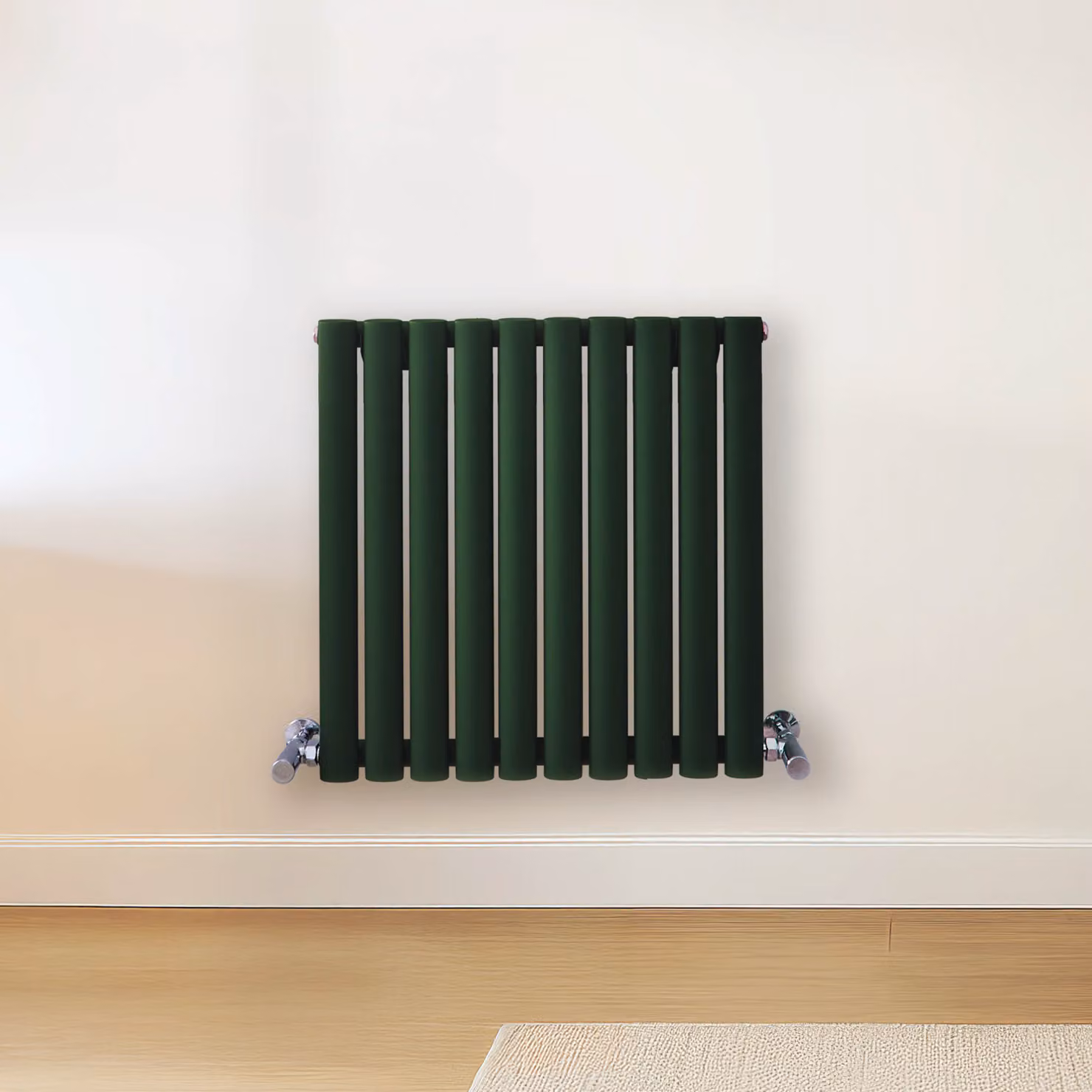 Radiatore di Design Orizzontale Verde (Evergreen) - 600mm x 590mm - Pannello Doppio  - Revive