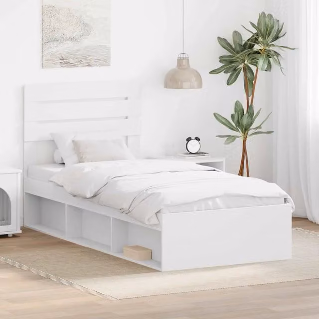 Struttura del letto Bianco 100 x 200 cm Pino massello 3411447