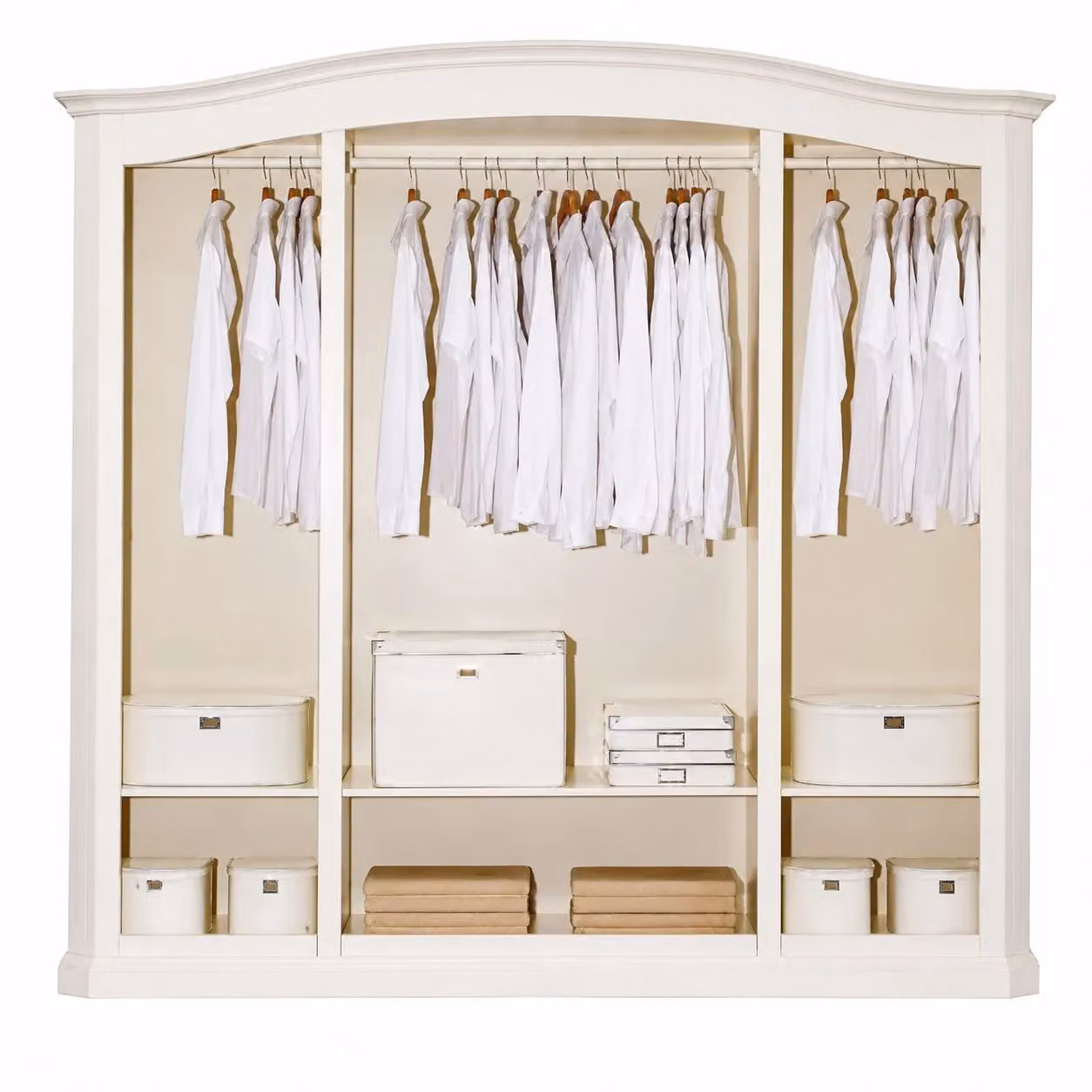 Armadio shabby chic a 4 ante in legno di abete bianco anticato Mobili 2G L/P/H: 231 x 63 x 219 cm – 3