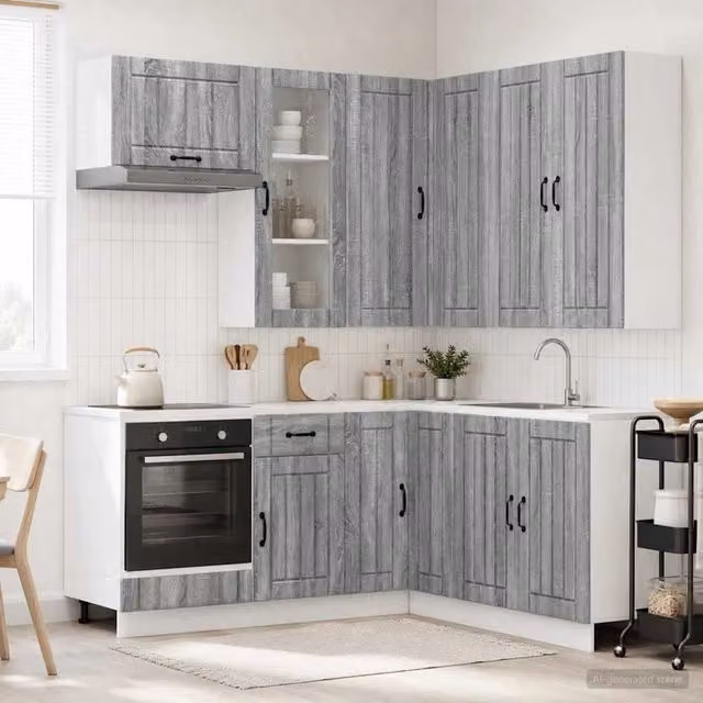 Unità Cucina LUCCA 8 pz Sonoma grigio Legno ingegnerizzato 3438407