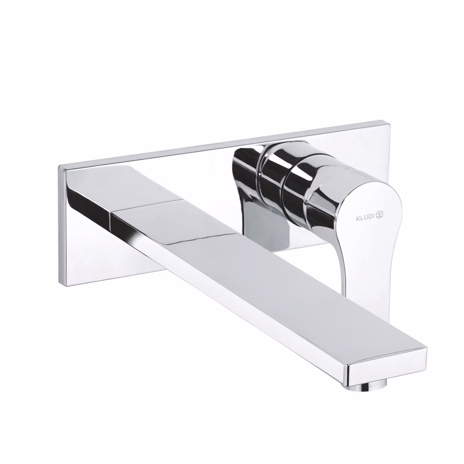 KLUDI ZENTA SL Mitigeur monocommandé mural encastré pour lavabo à deux trous, saillie 230mm, rosace monobloc, chrome, 482480565, 482480565