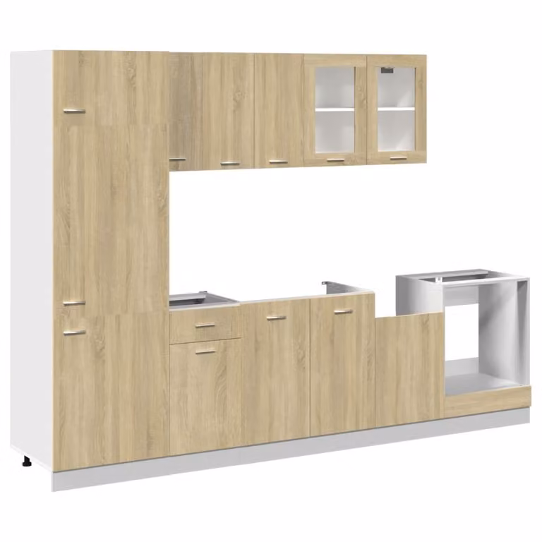 Set Mobili da Cucina 8pz “Lyon” Rovere Sonoma in Truciolato