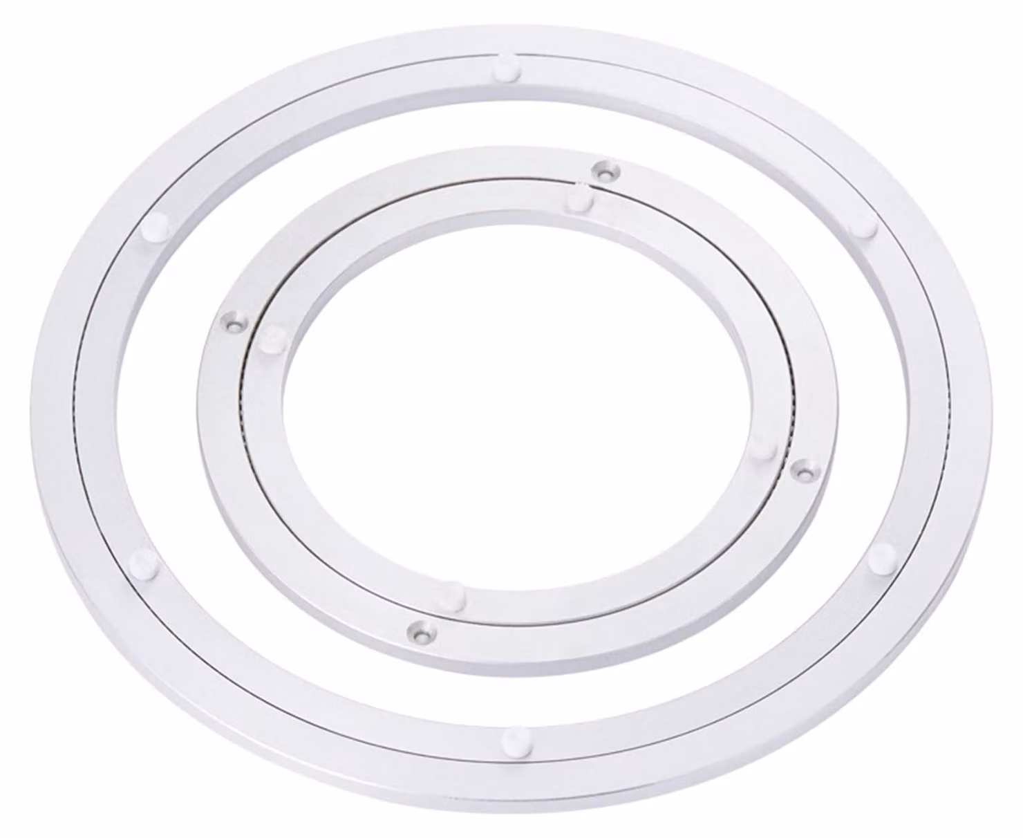 Set di 2 piastre girevoli in alluminio, 25+35 cm, silenziose e antiscivolo
