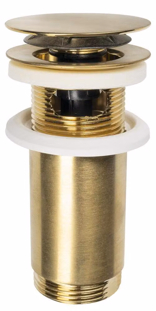 Set di scarico per lavabo 5/4", click-clack, tappo grande, max 80 mm, oro opaco