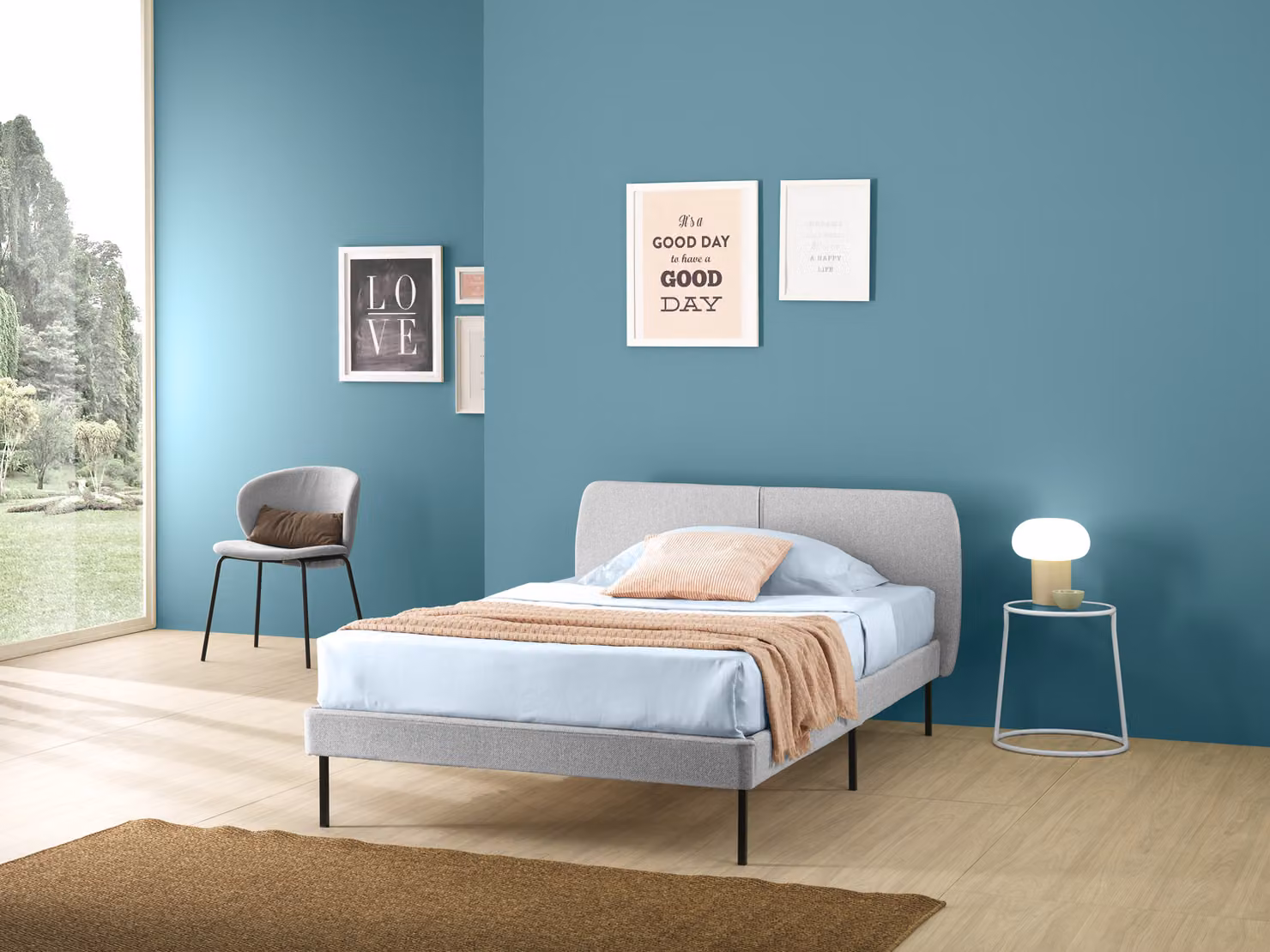 Letto TOKIO 120x200 cm Grigio chiaro