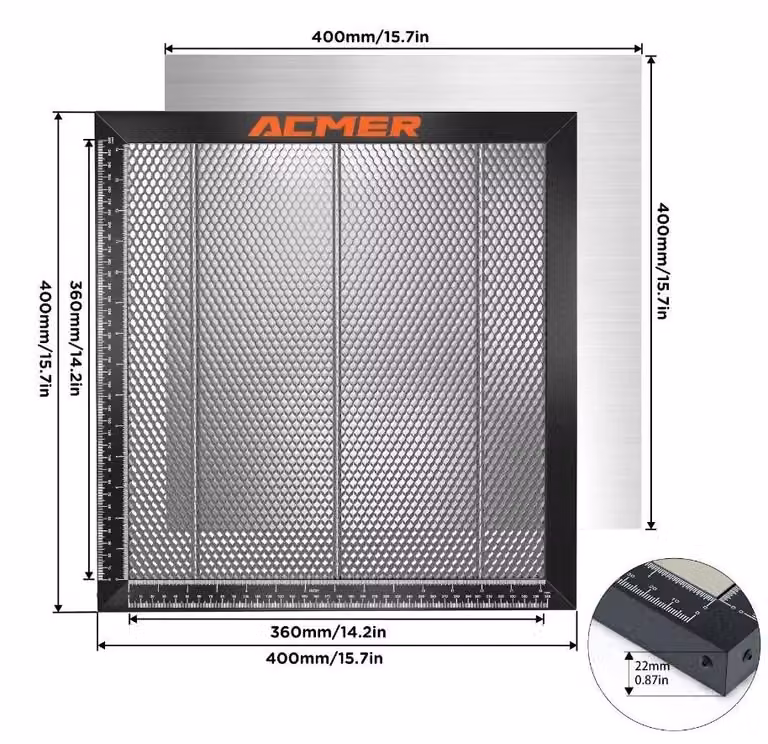 Piano di lavoro per incisione laser, struttura a nido d'ape, compatibilità versatile, 400X400 mm