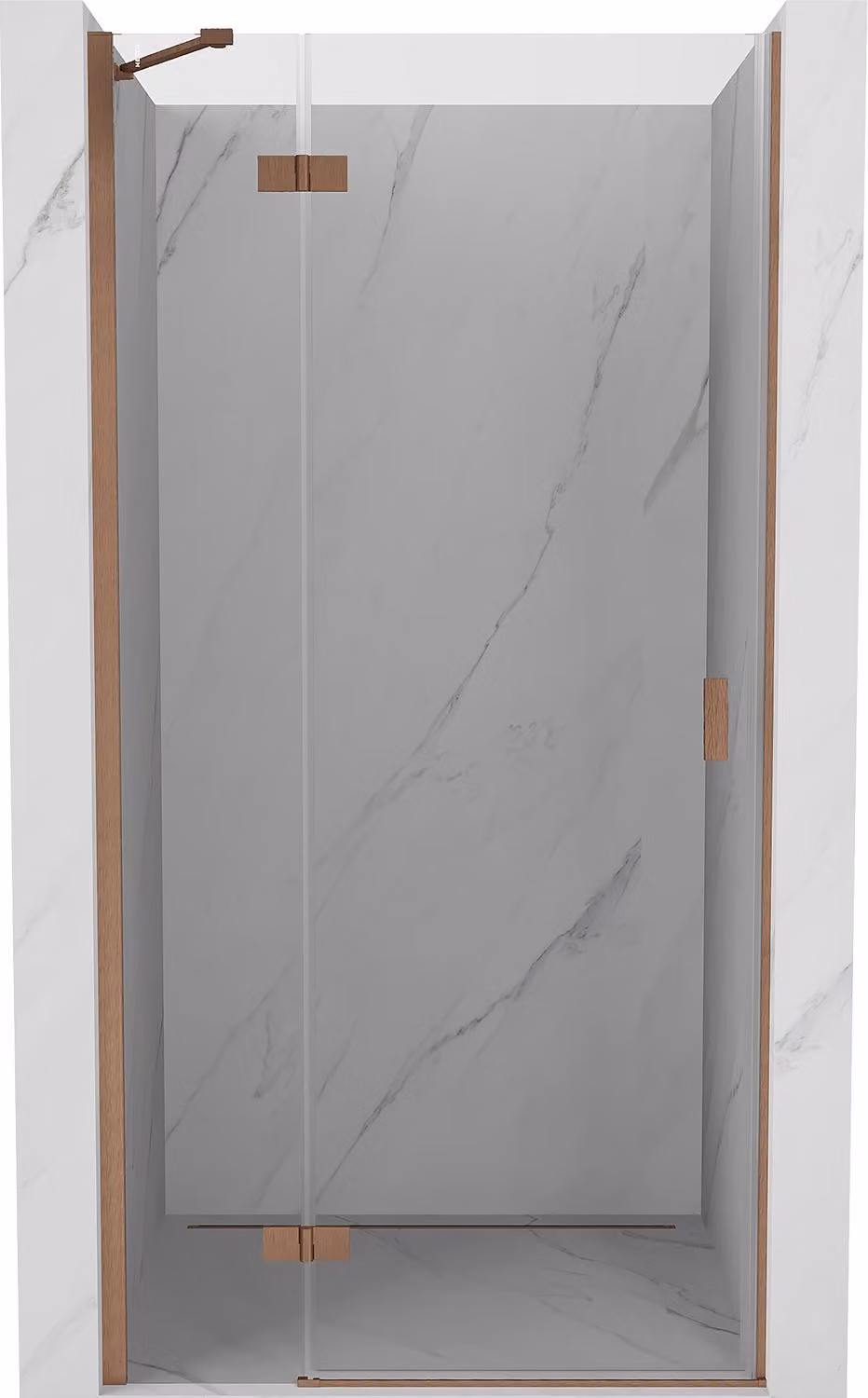 Mexen Mist-H porta doccia battente sinistra 115 cm, trasparente, rame spazzolato - 8A5-115-000-65-00-L