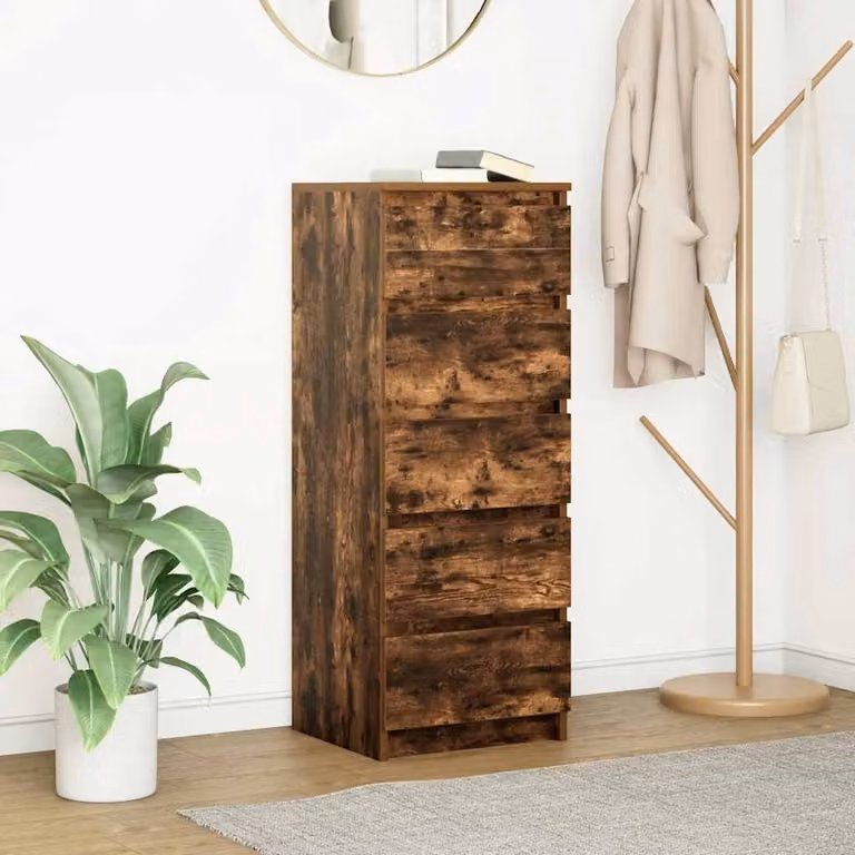 Credenza con cassetti vidaXL in MDF color marrone opaco L: 37,5 cm, P: 35 cm, H: 99 cm