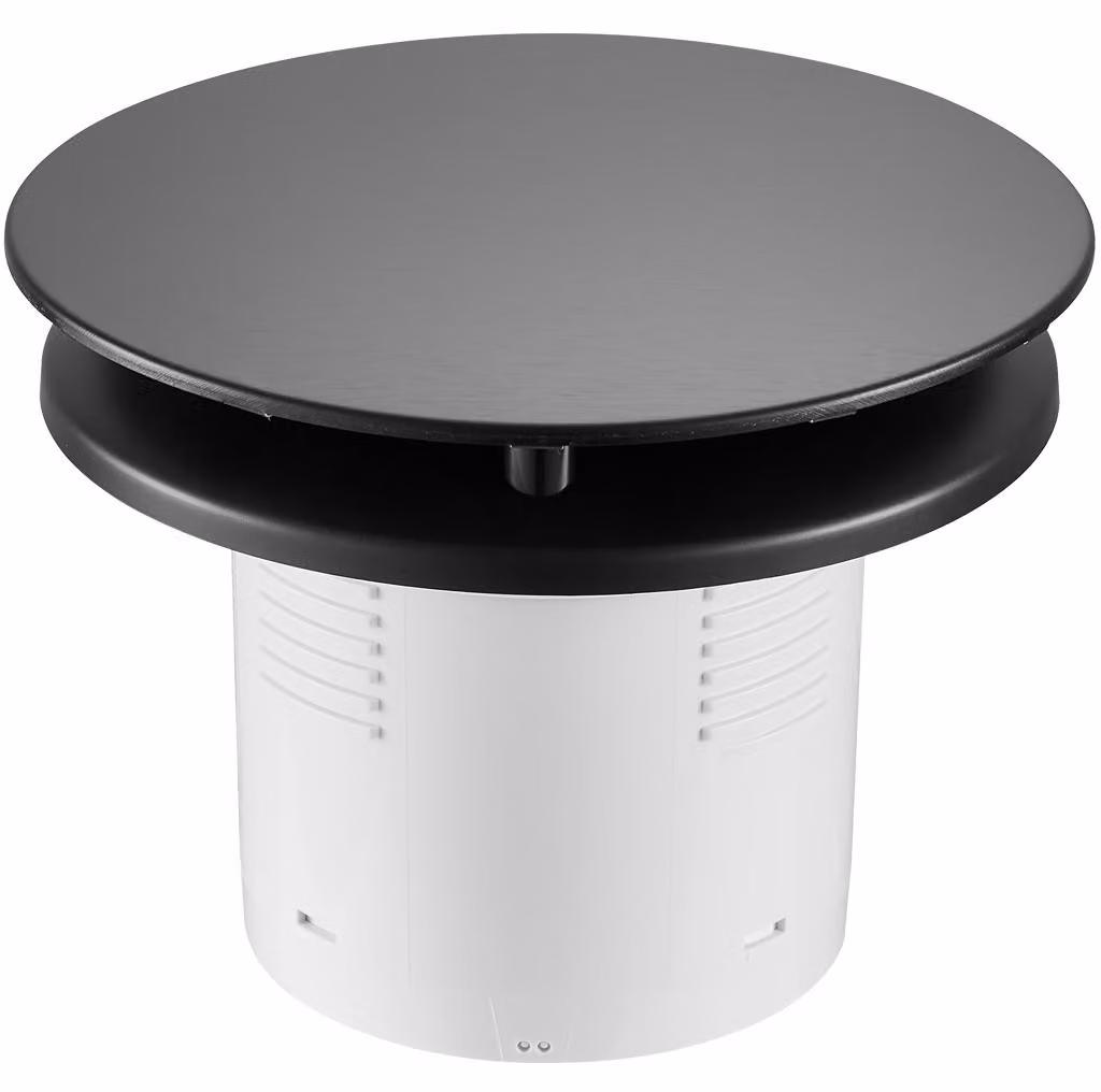 CERANO - Ventilatore assiale rotondo per bagno con funzione di spegnimento ritardato - 12 W, diametro del condotto 100 mm - nero opaco