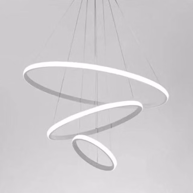 Trade Shop Lampadario Sospeso Led a 3 Cerchi Rotondi Bianco Luce Fredda 6500k 72W – 1