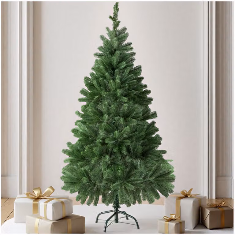 Albero di Natale artificiale da tavolo Tectake verde con sostegno in metallo, Altezza: 140 cm
