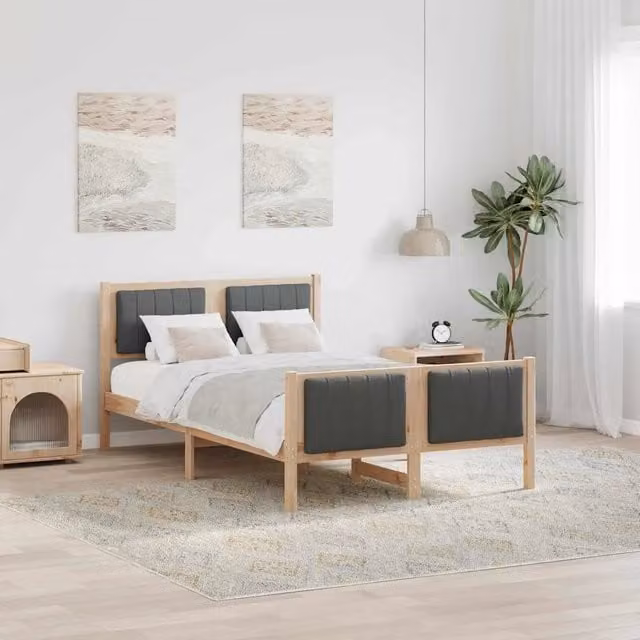 Struttura del letto-Giroletto marrone e grigio scuro 120 x 200 cm 890825