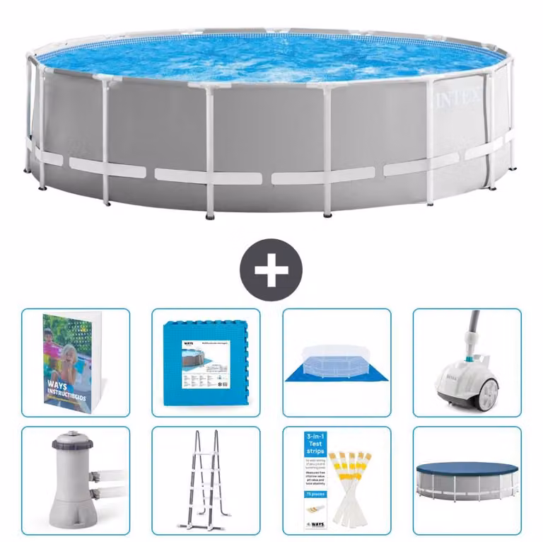 Struttura per piscina a forma di prisma - 457x122 cm - composta da 7 elementi - modello S531