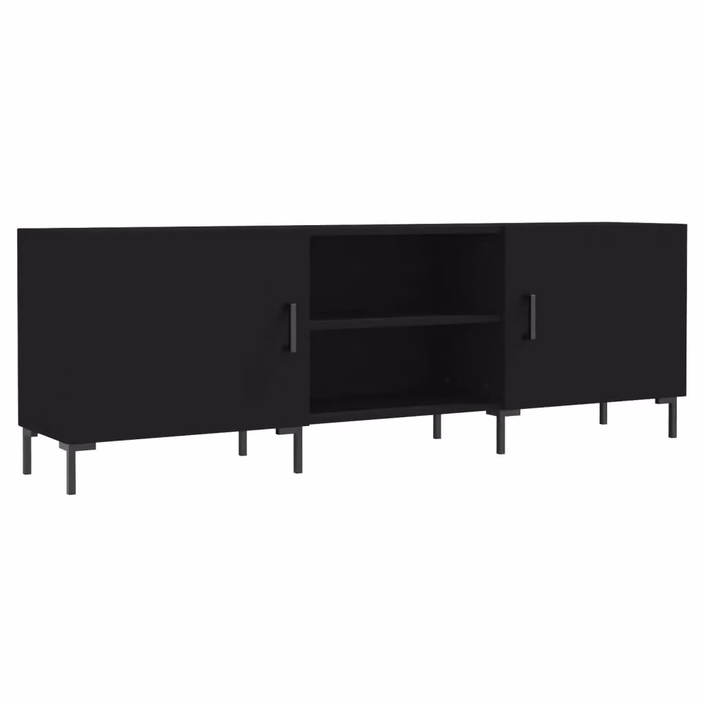 Mobile Porta TV Moderno vidaXL Nero in Legno e Metallo L: 150 cm, P: 30 cm, H: 50 cm – 2