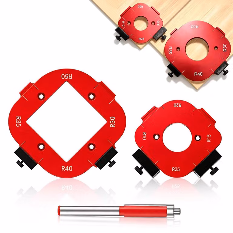 Modello per fresa a copia, fresa circolare, con raggio da R10 a R50, completo di fresa di rifinitura