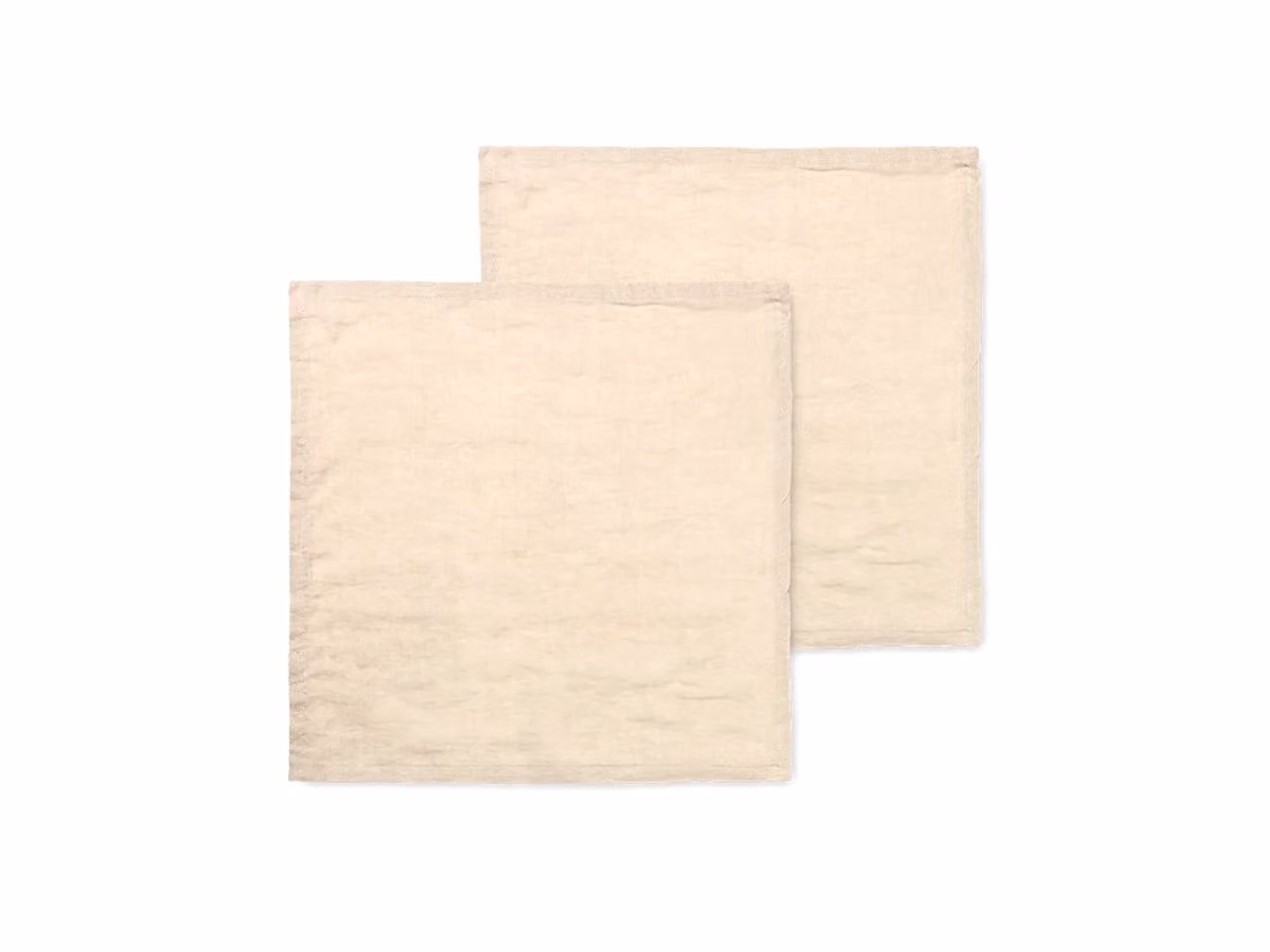 Set di 2 tovaglioli in lino - Naturale