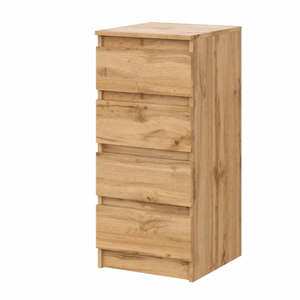 Cassettiera Komodee SOLA in Rovere Wotan con 4 cassetti, colore marrone, L/P/H: 40 x 43 x 90 cm – 2