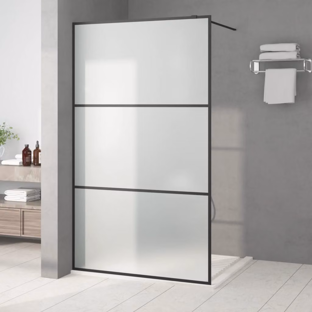 Parete Doccia Walk in vidaXL in Vetro Smerigliato, L: 115 cm, H: 195 cm – 1