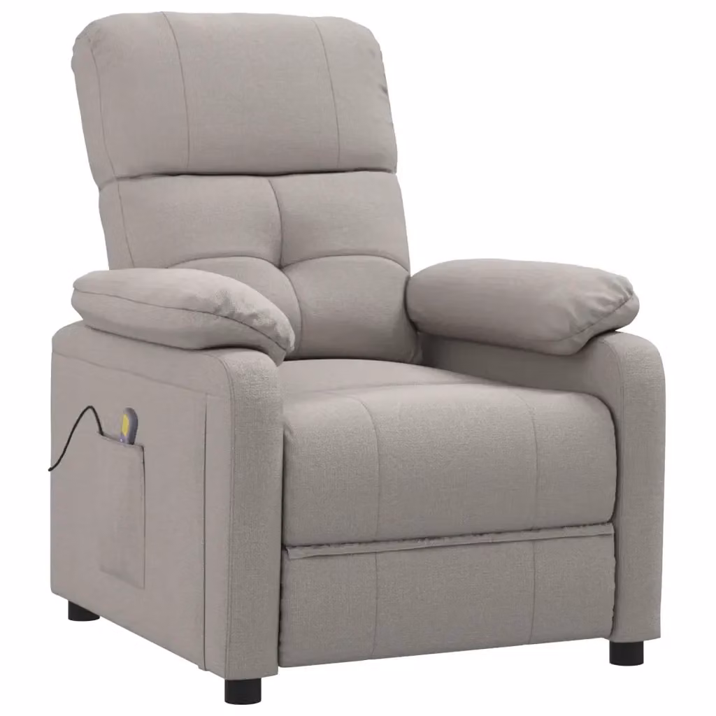 Poltrona relax reclinabile vidaXL in tessuto beige con braccioli e struttura mista per soggiorno – 2