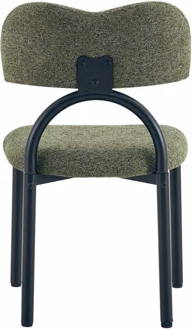 Set di 2 sedie da pranzo con seduta e schienale imbottiti, struttura in metallo nero, design moderno