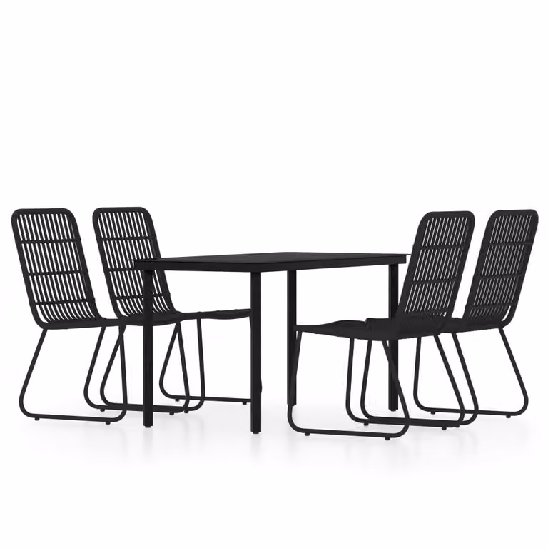 Set da Pranzo da Giardino 5 pz Nero