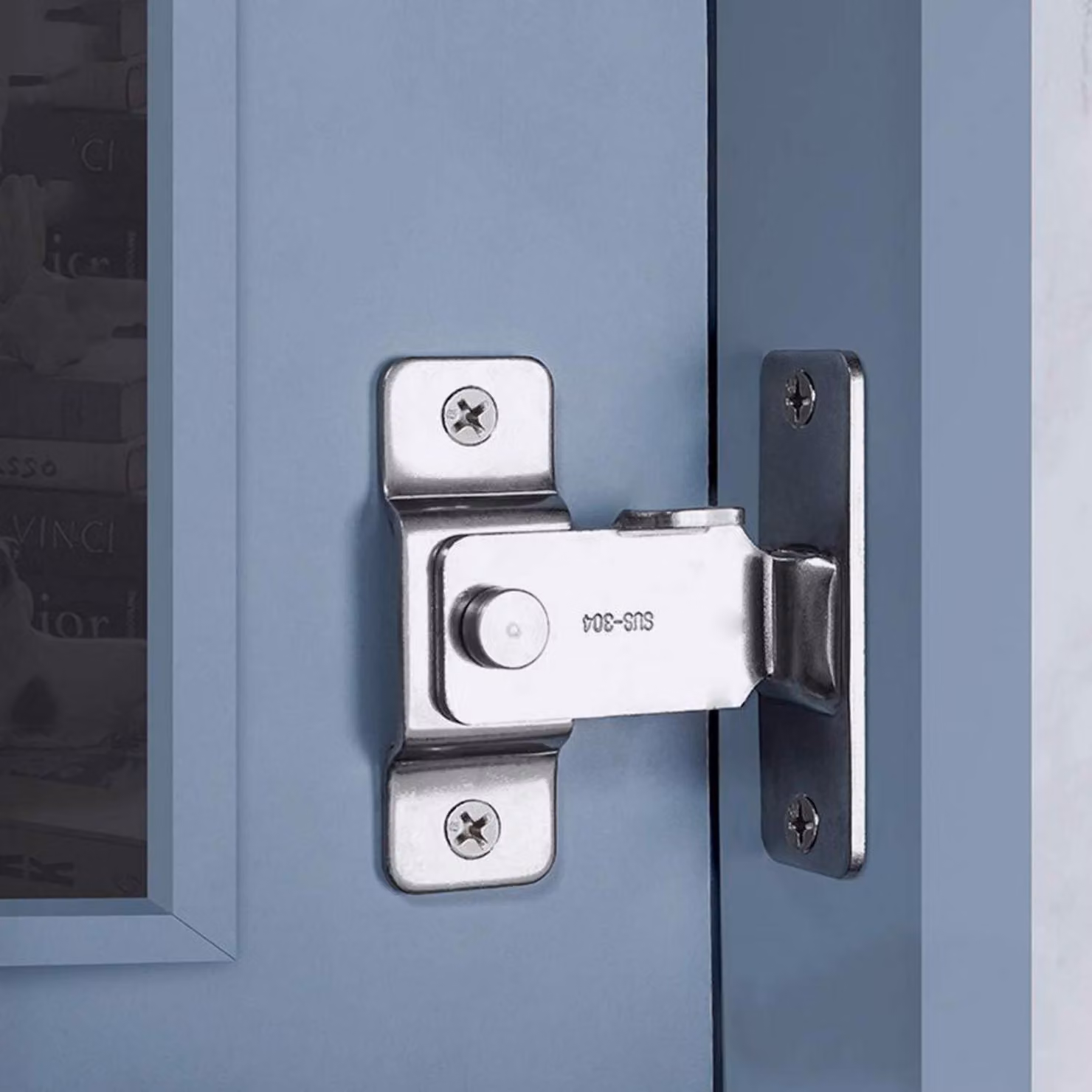 Gancio di sicurezza in acciaio inossidabile, angolare, 1 pezzo, dimensioni 30x62x80 mm
