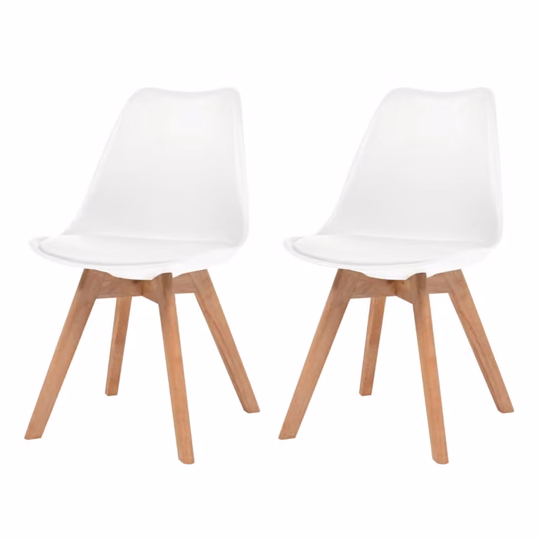 Living Store: Sedie da pranzo, 2 pezzi, colore bianco, materiale: plastica