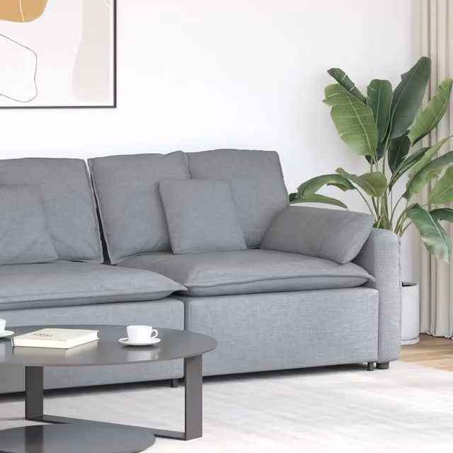 Modulo Terminale Bracciolo Divano Modulare con Cuscini-Sofa Modulare-Divanetto 100 cm 363291