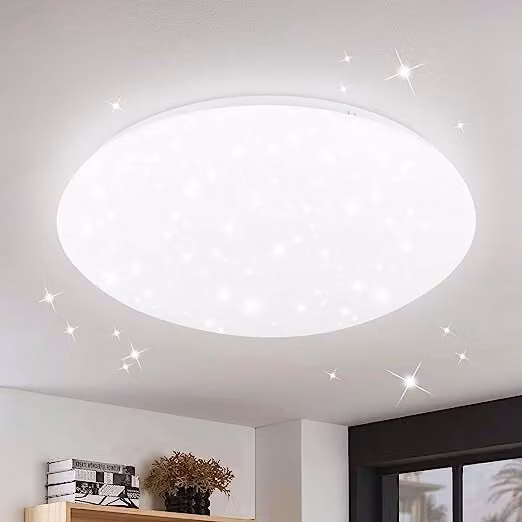 ZMH LED plafoniera camera da letto plafoniera 30cm cielo stellato bianco freddo 18W illuminazione a soffitto IP44 rotonda per cucina bambini