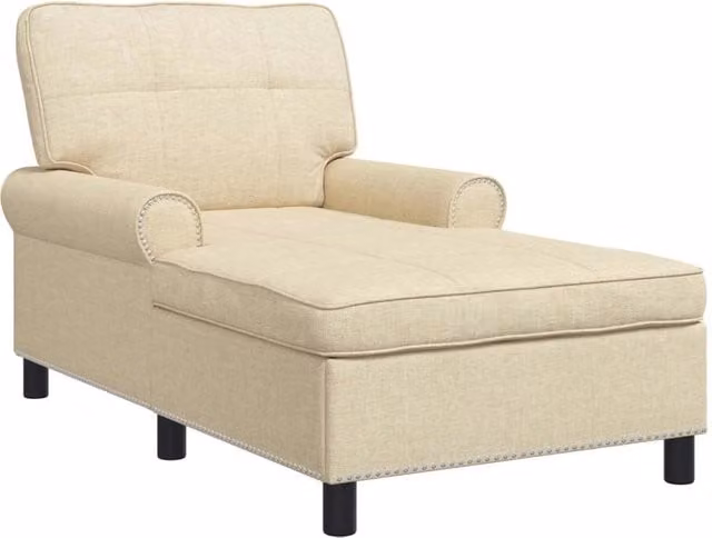 Chaise Lounge DESIGN IN con cuscino in tessuto beige e imbottitura in schiuma, L/P/H: 91 x 157 x 91 cm