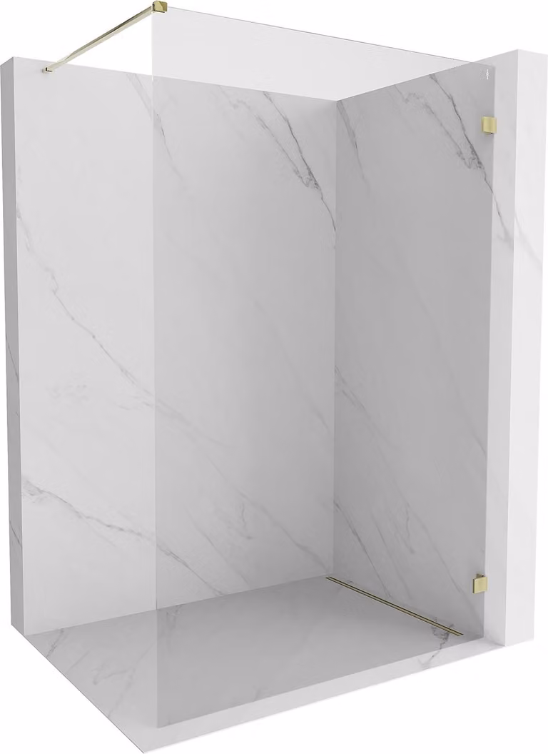 Mexen Lunar parete doccia Walk-in destra 80 x 200 cm, trasparente 8 mm, oro - 830-080-000-50-00-P