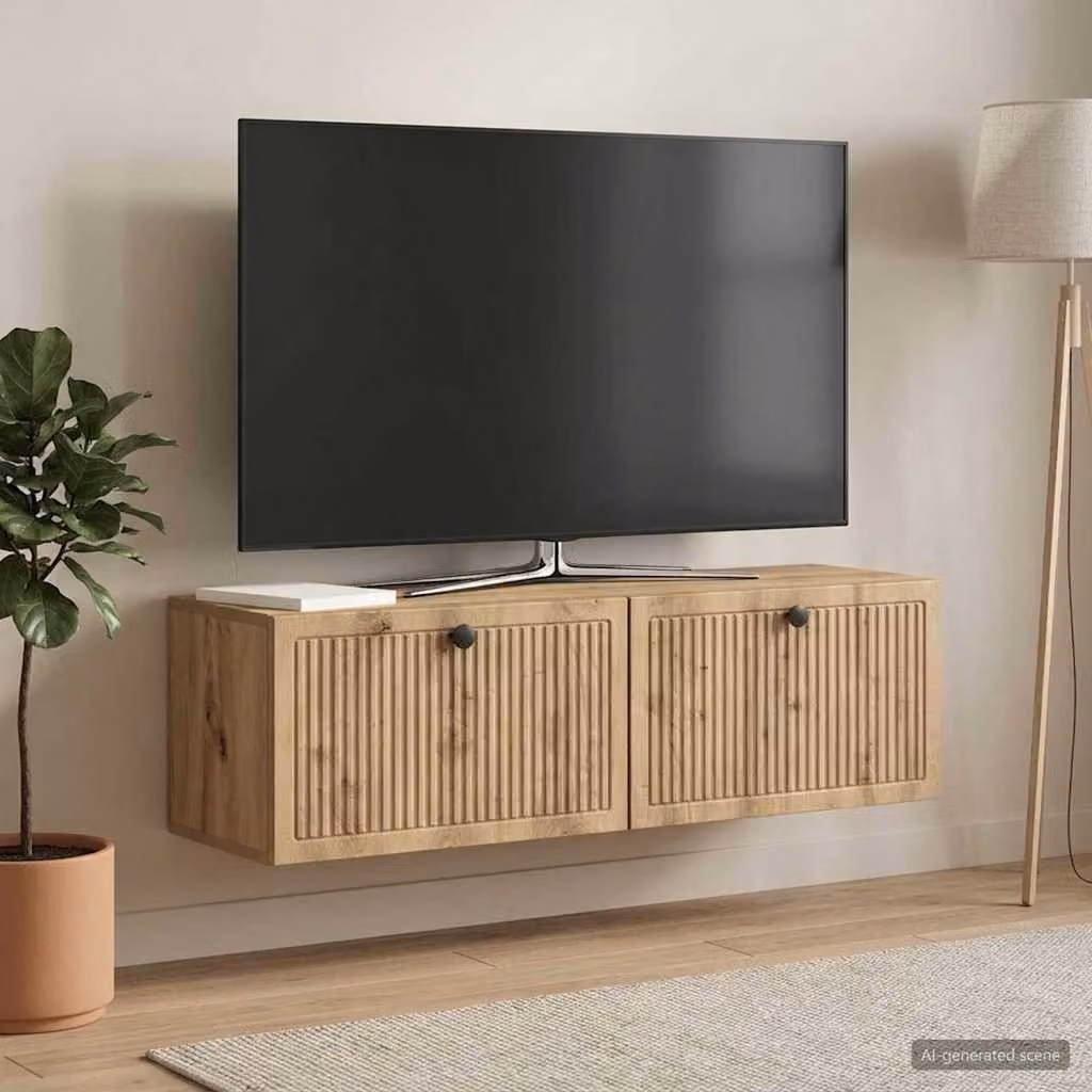 Mobile Porta TV da Muro vidaXL in Rovere, L 98 x P 31 x H 30 cm