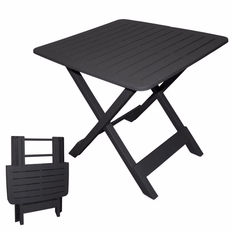 Tavolino pieghevole antracite - 79 cm - Tavolino aggiuntivo per giardino, tavolo da campeggio