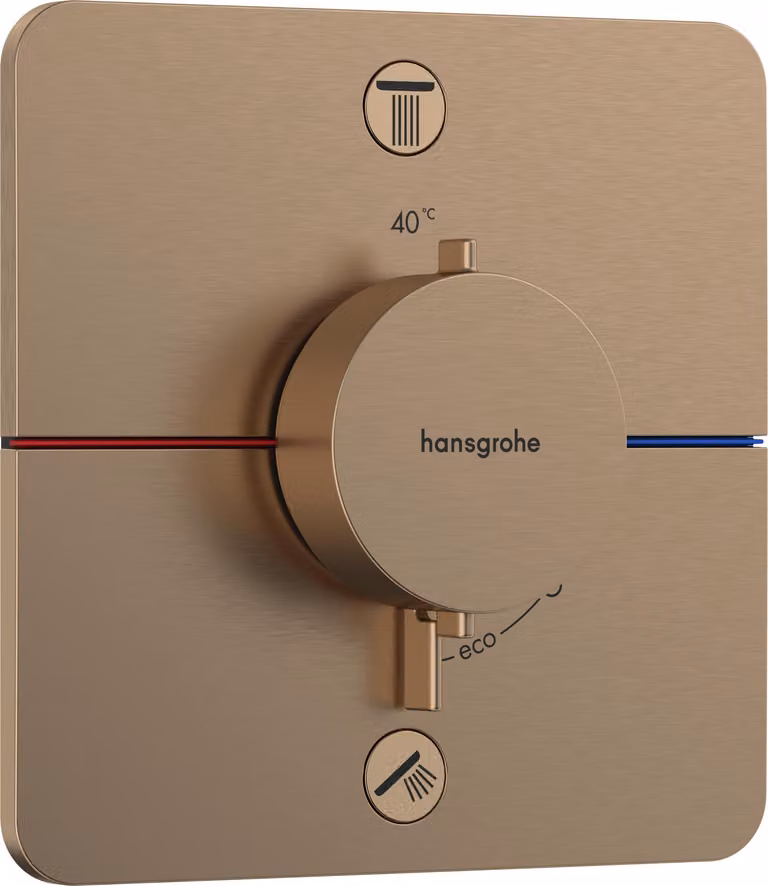 hansgrohe ShowerSelect Comfort Q thermostat, encastré, 2 consommateurs, rosace Soft Edge, 15583140, 15583140