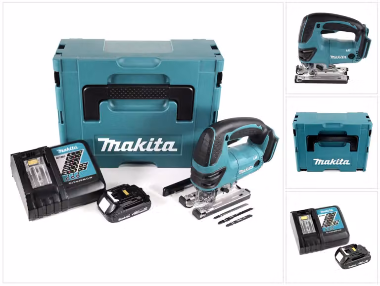 Seghetto alternativo a batteria Makita DJV 180 RY1J 18V + 1x batteria 1,5Ah + caricabatterie + Makpac