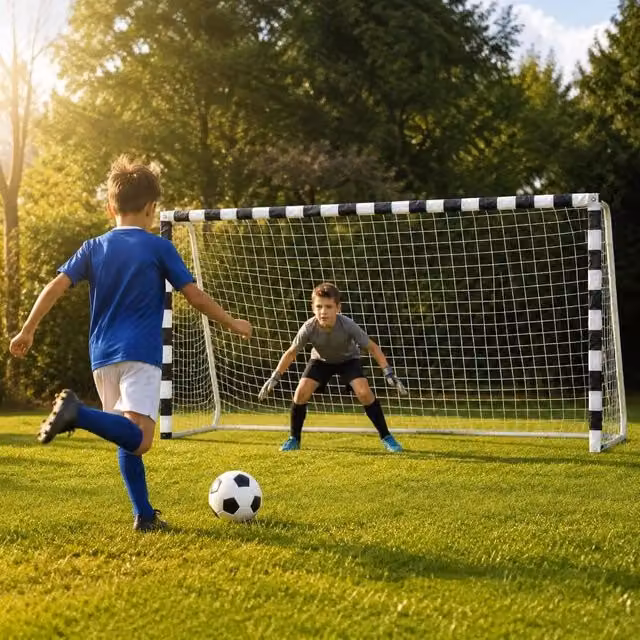 Football Goal 300x160x90 Cm Metal Black And White