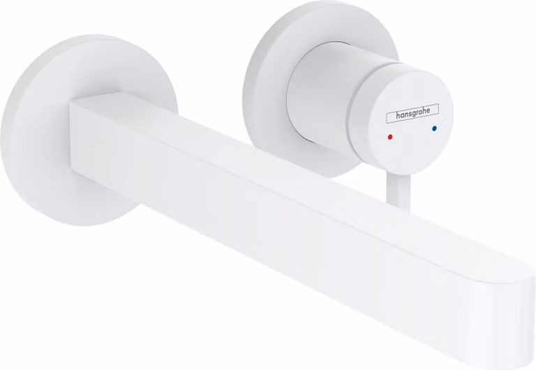 hansgrohe Finoris Mitigeur monocommandé pour lavabo encastré pour montage mural avec bec 22,5 cm, saillie 228 mm, 76050700, 76050700
