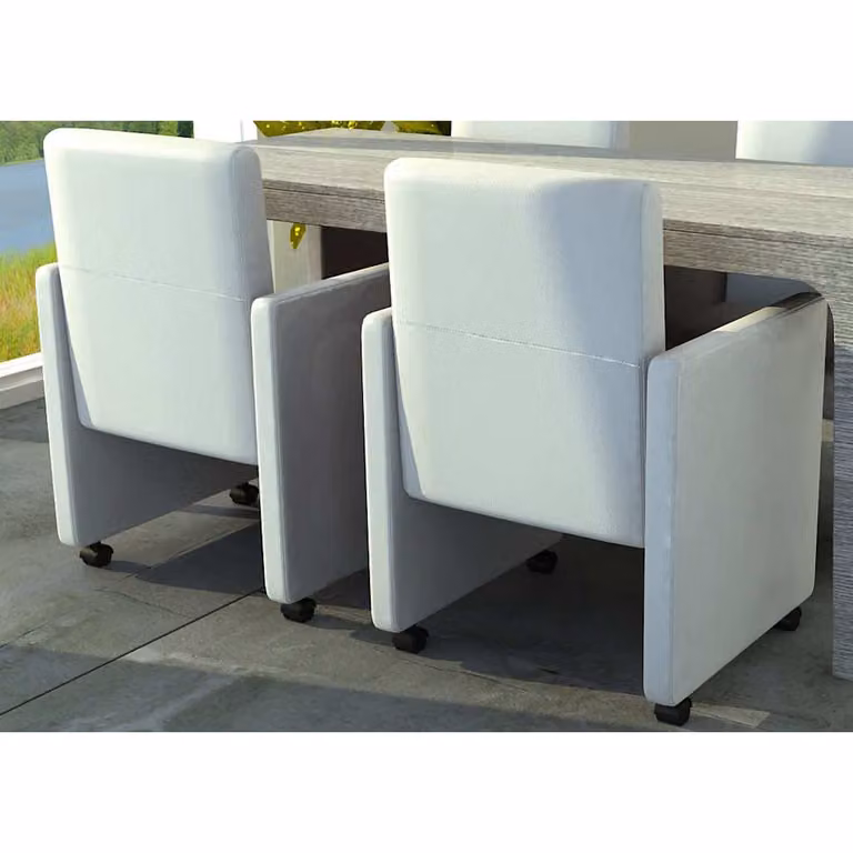 Set di 2 sedie da pranzo vidaXL in similpelle bianca per cucina e sala da pranzo