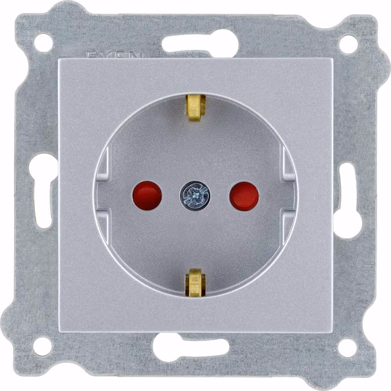 Presa di corrente con messa a terra Schuko 2P+T e copri sbarre Argento 238/10E EXEN