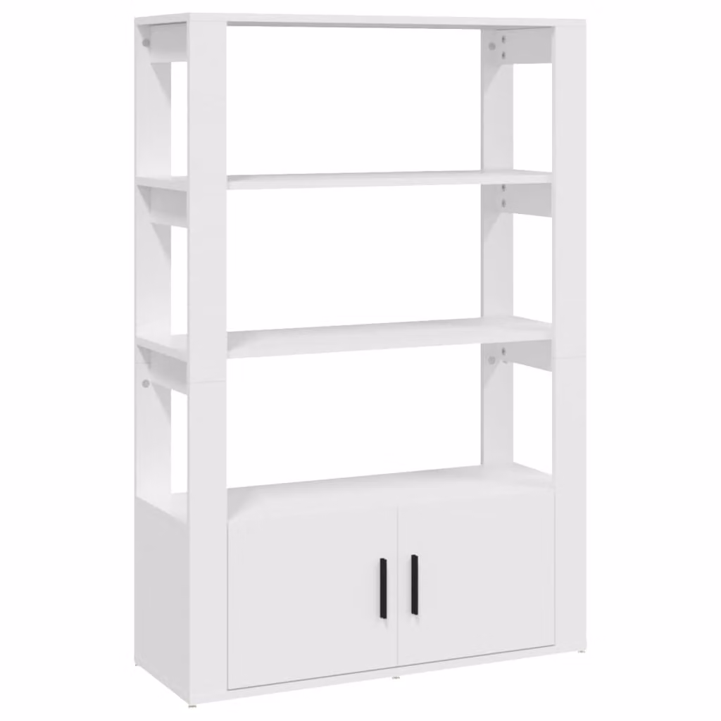 Credenza Bianca 80x30x119,5 cm in Legno Multistrato