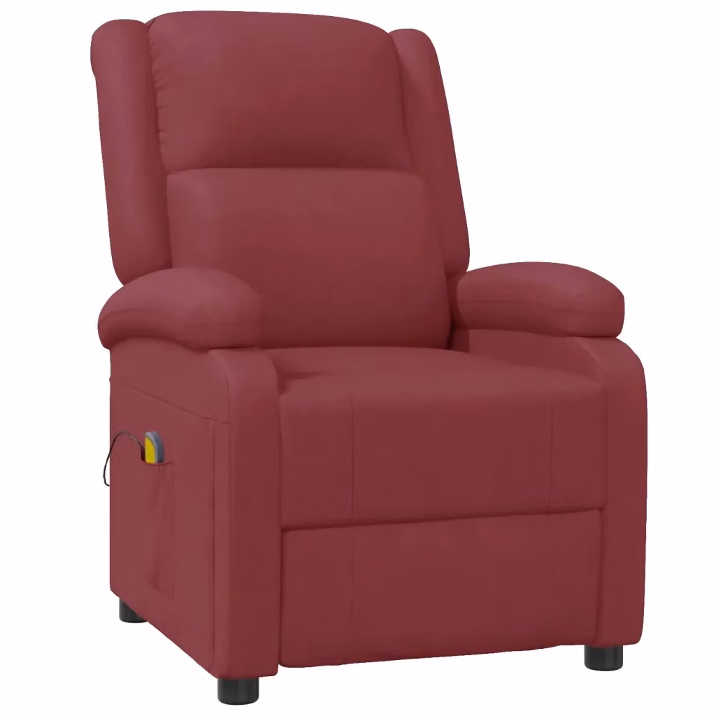 Poltrona Relax Recliner vidaXL in Similpelle Rossa con Braccioli e Imbottitura in Schiuma – 2