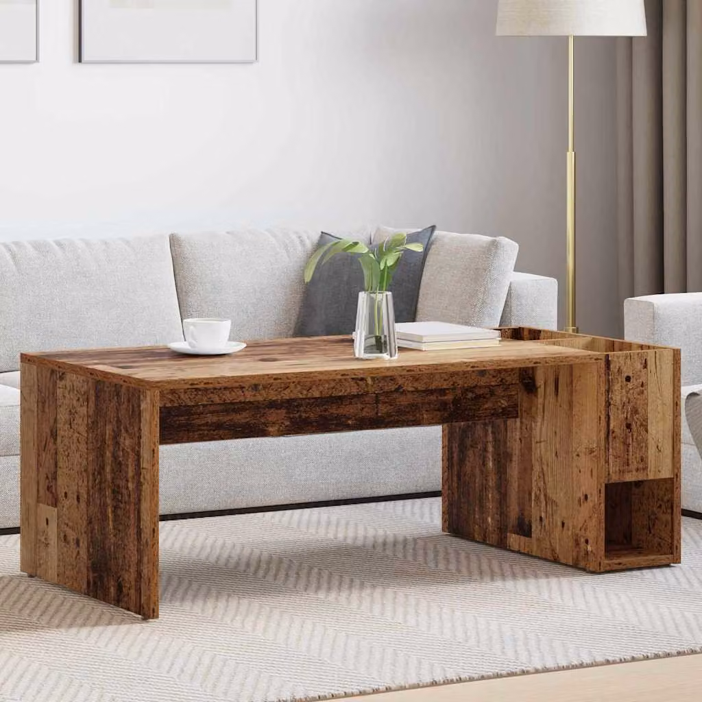 Tavolino da salotto moderno vidaXL in legno marrone, L: 101,5 cm, P: 50 cm, H: 37 cm