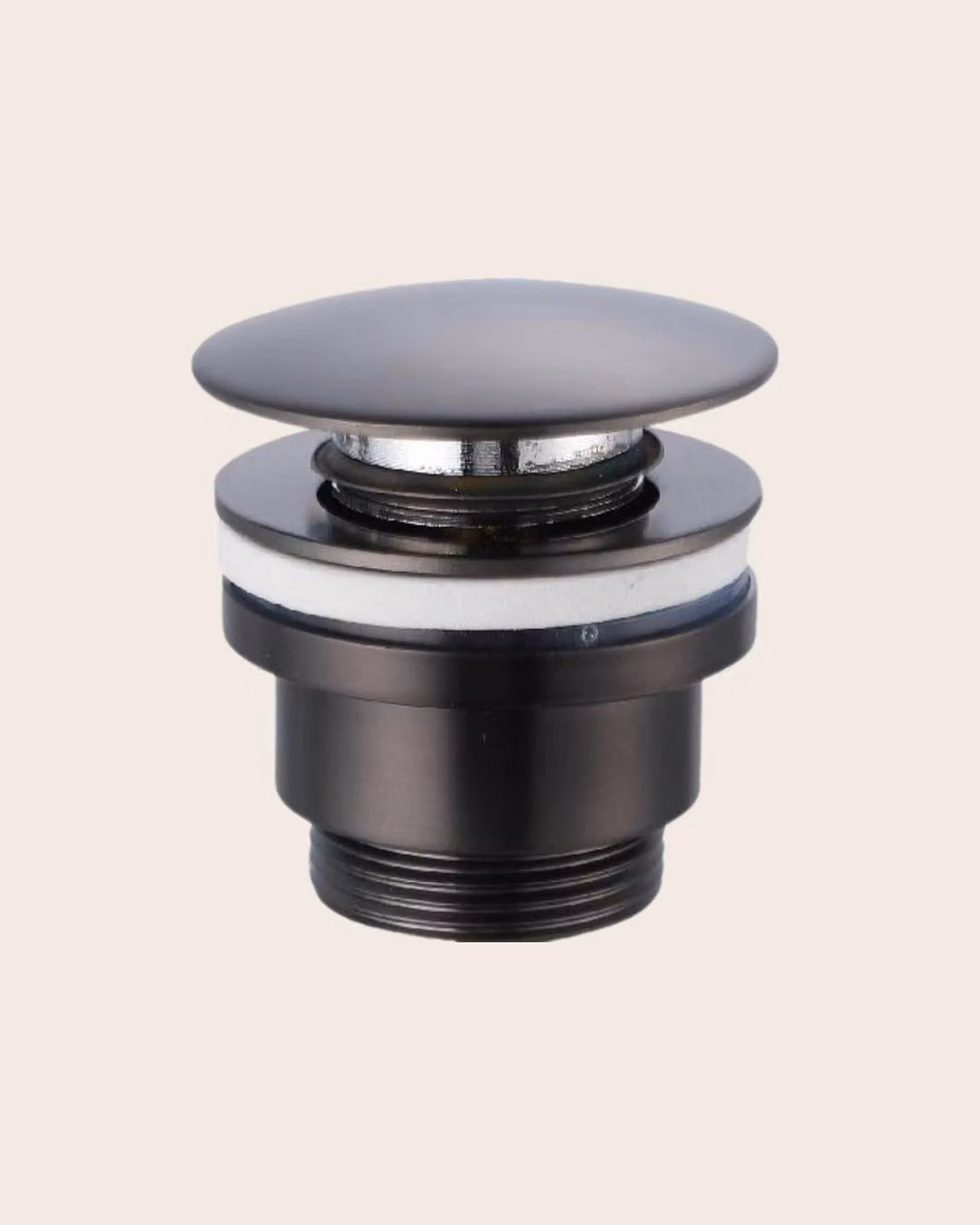 Piletta click clak lavabo e bidet universale in ottone zama pvd grigio metallico