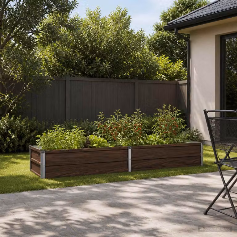 Letto rialzato da giardino vidaXL in metallo nero L: 160 cm, P: 40 cm, H: 24 cm