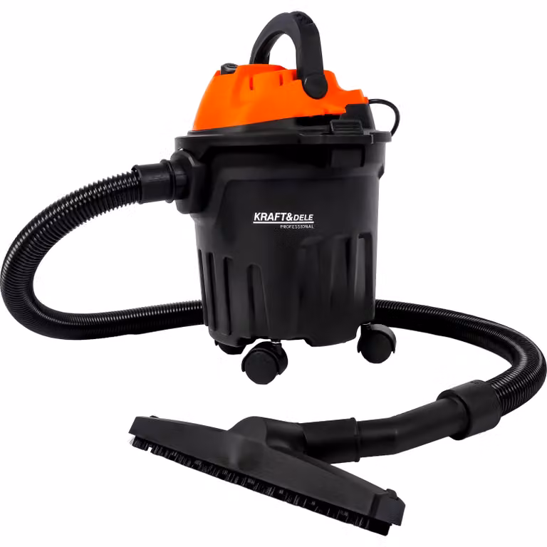 KRAFT&DELE | Aspirapolvere per liquidi e solidi, serbatoio in acciaio inossidabile da 12 litri, potenza 1600 W, aspirapolvere industriale, aspiratore per cenere