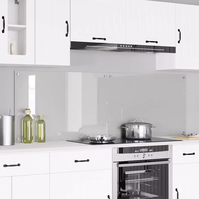 Set di 2 schienali da cucina vidaXL in vetro temperato trasparente, L 90 cm x H 60 cm