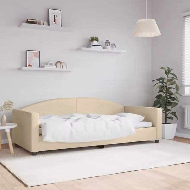 Letto da giorno moderno vidaXL color beige con struttura imbottita